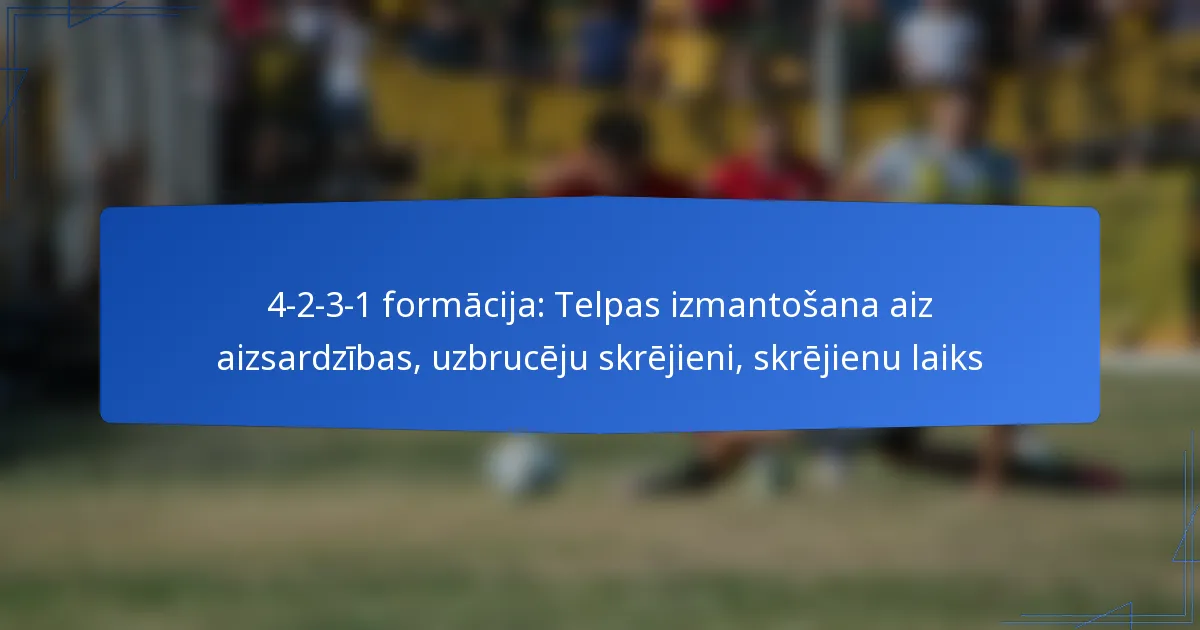 4-2-3-1 formācija: Telpas izmantošana aiz aizsardzības, uzbrucēju skrējieni, skrējienu laiks