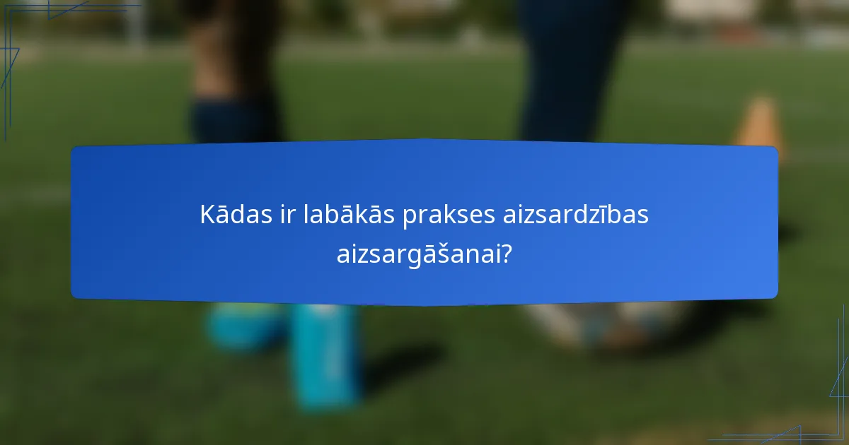 Kādas ir labākās prakses aizsardzības aizsargāšanai?